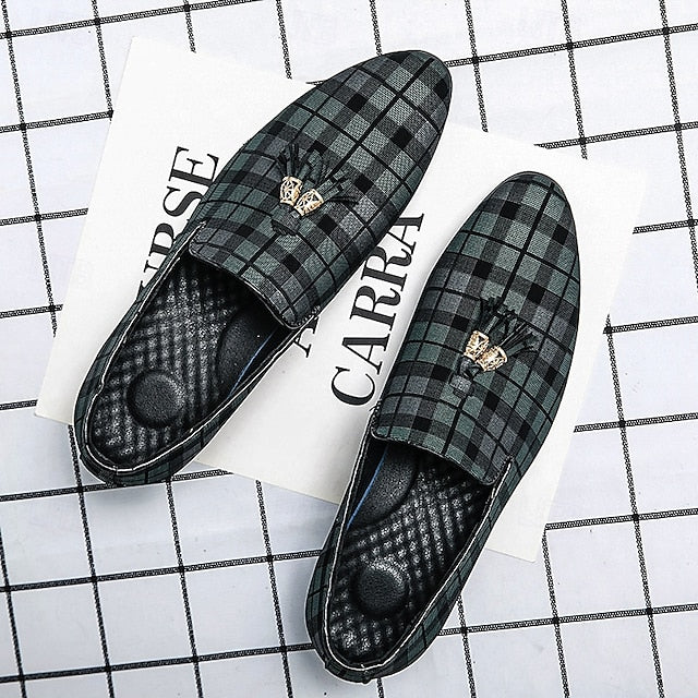 with Elegant Plaid Decoration Tassel – Loafers Men's