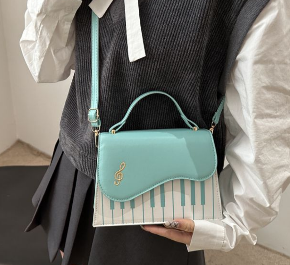 Blue Piano Note Music Shoulder Bag SP19668
