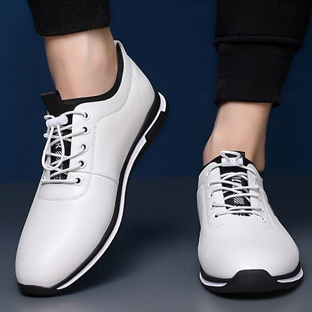 Sneakers Black Sports – Lace-Up White Trendy and Men's