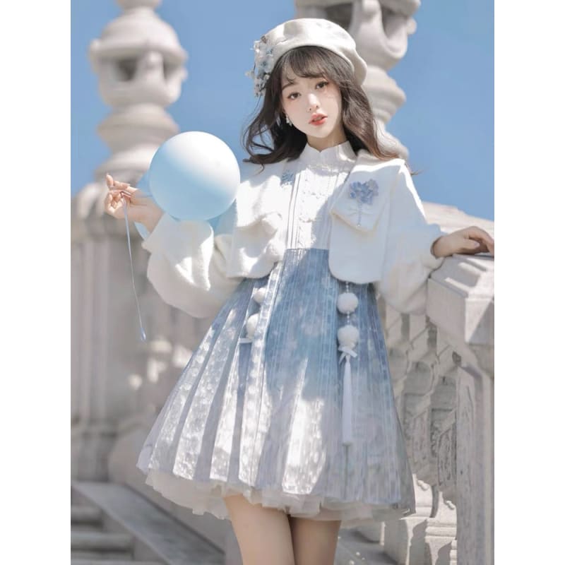 Sky Chinese Lolita Dress - S - Modern Hanfu