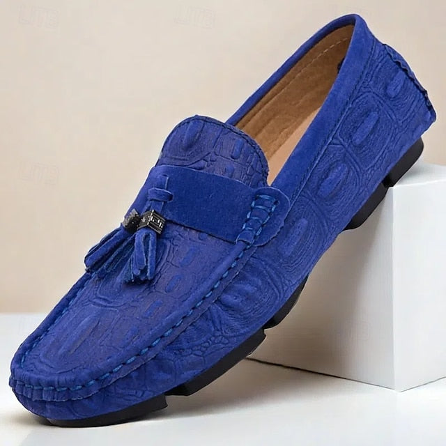 Men's Brown Detail Faux Loafers and with Suede Tassel