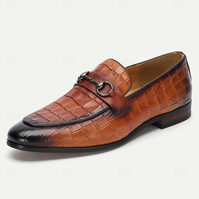 Men's Brown Detail Faux Loafers and with Suede Tassel