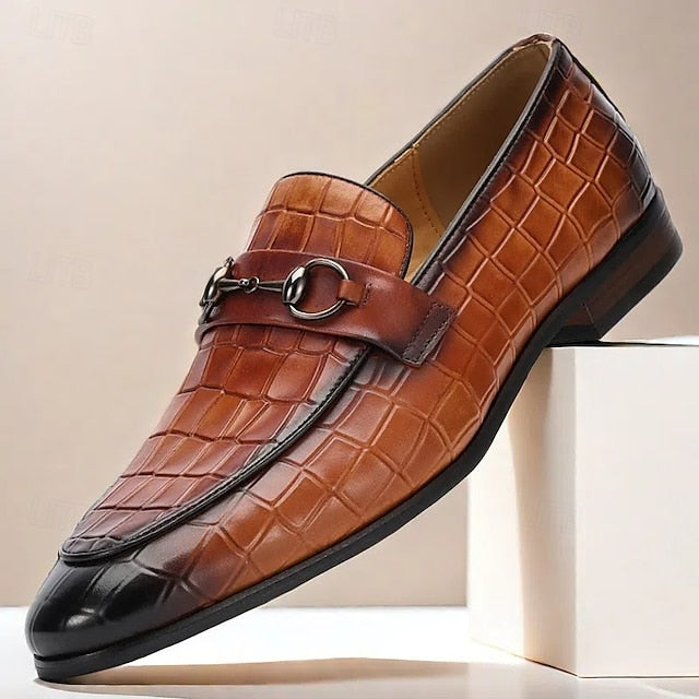 Men's Brown Detail Faux Loafers and with Suede Tassel