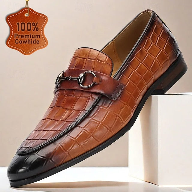 Men's Brown Detail Faux Loafers and with Suede Tassel