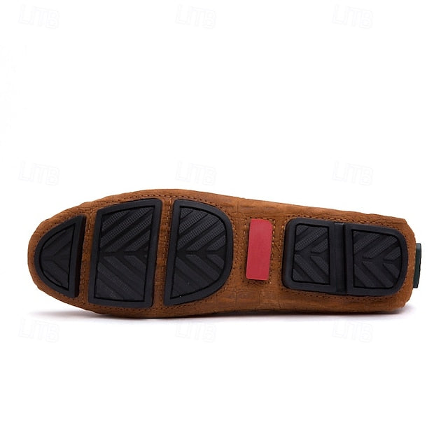 Men's Brown Detail Faux Loafers and with Suede Tassel