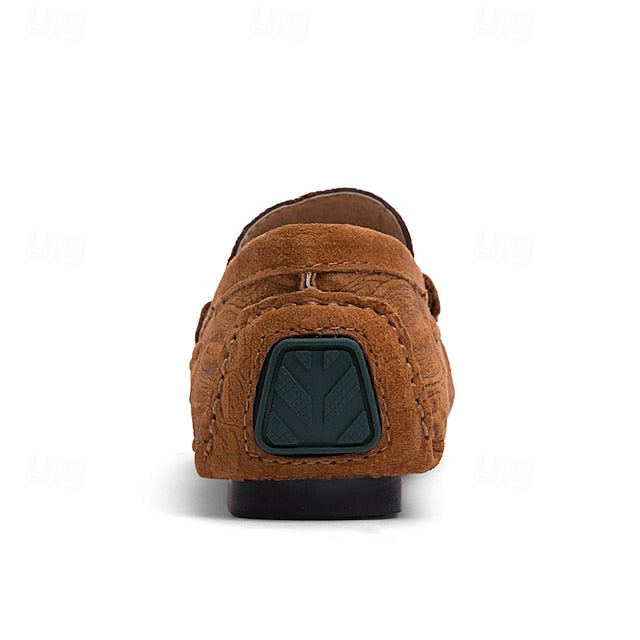 Men's Brown Detail Faux Loafers and with Suede Tassel