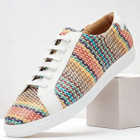 Men's Trendy – Woven Nylon Knit Sneakers Multicolor