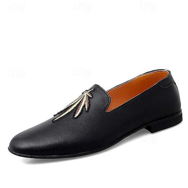 Faux Men's with - White Prom Loafers Shoes Leather Feather