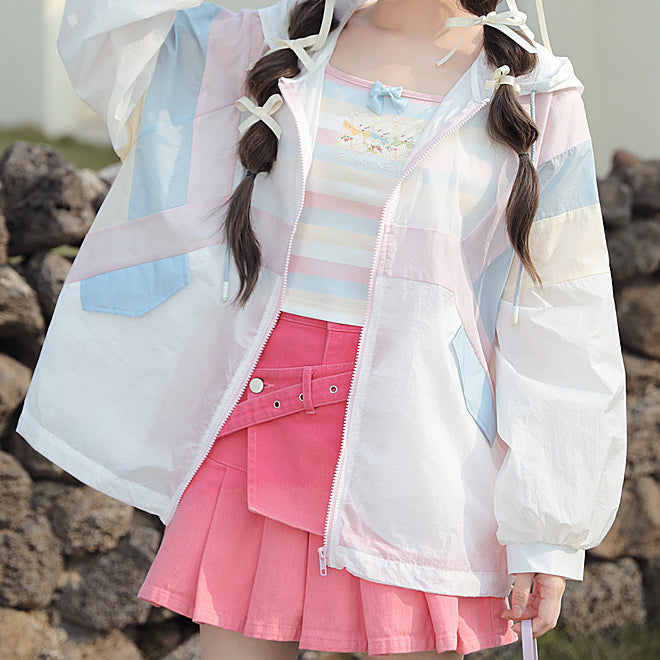 Pastel Rainbow Spaguetty Straps Bears Top ON630 ONI