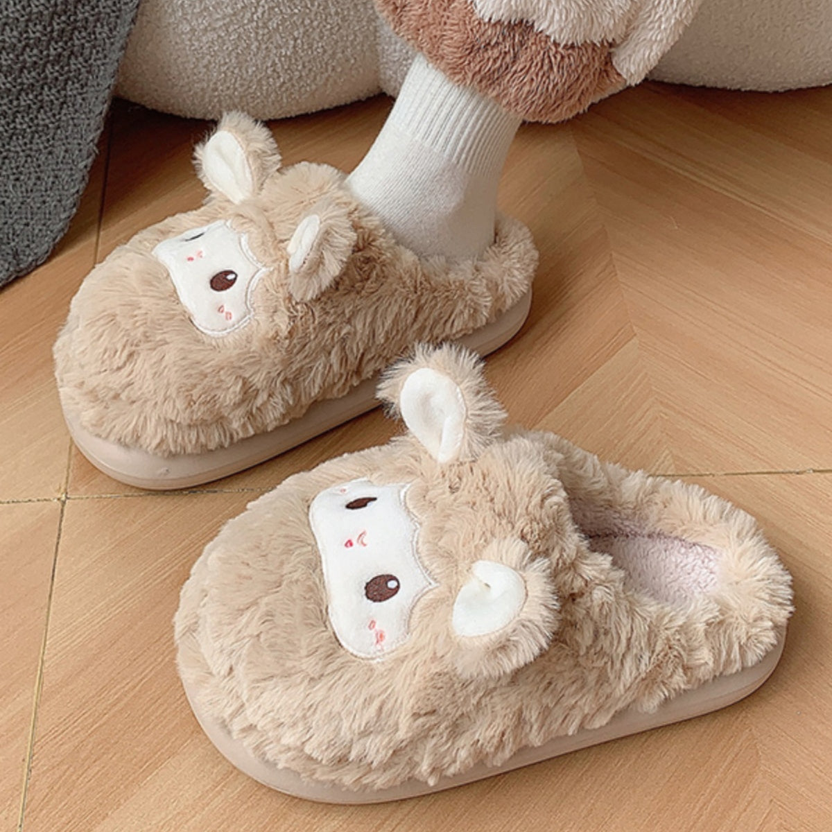Fluffy Little Sheep Warm Slippers MK Kawaii Store