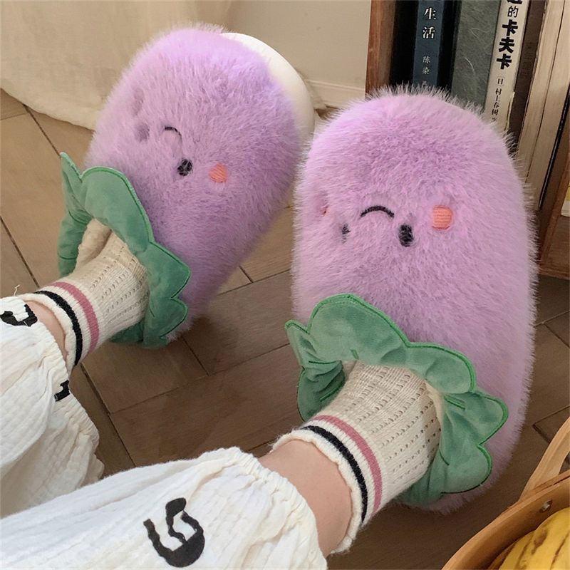 Warm Plush Vegetable Slippers Susan