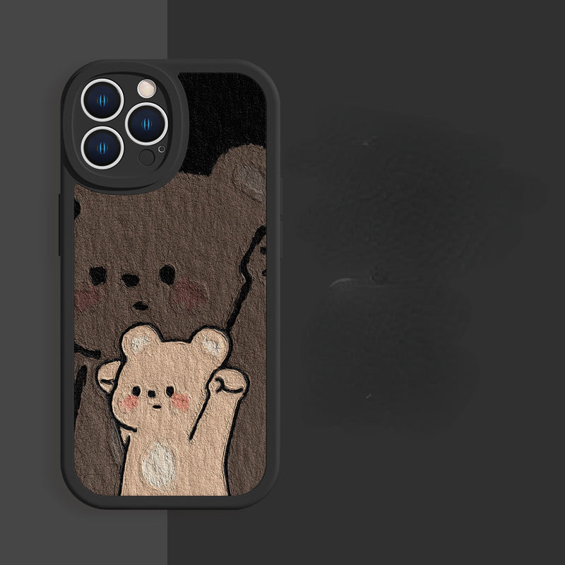Lovely Cute Yawn Cat Gemstone Phone Case Susan