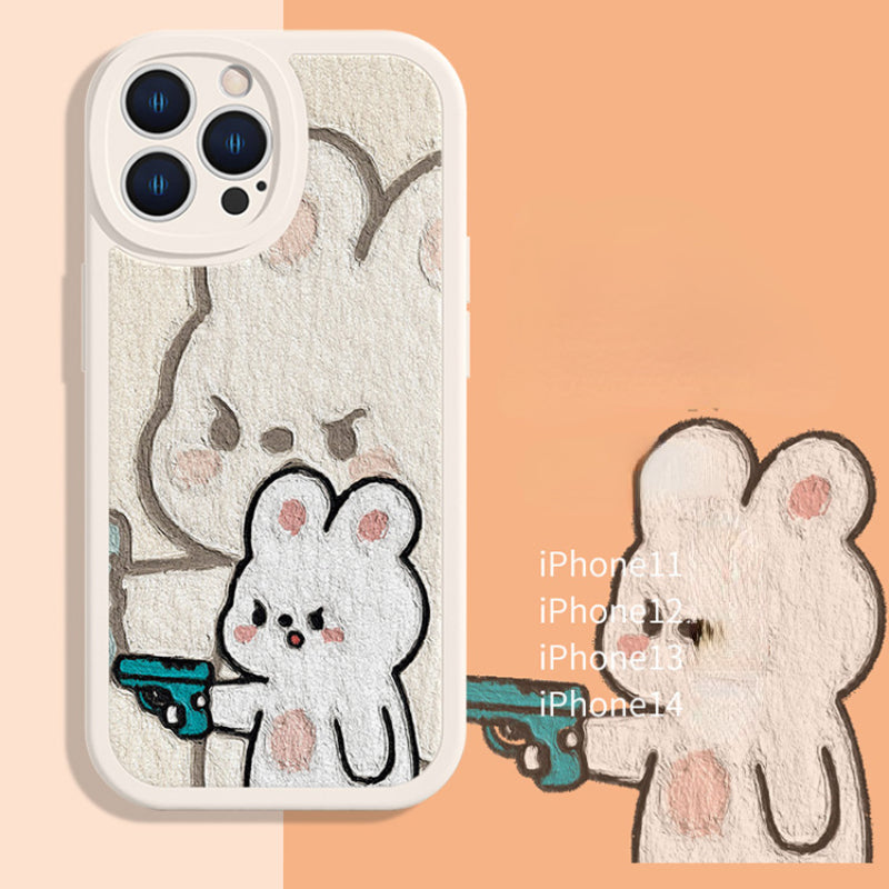 Lovely Cute Yawn Cat Gemstone Phone Case Susan