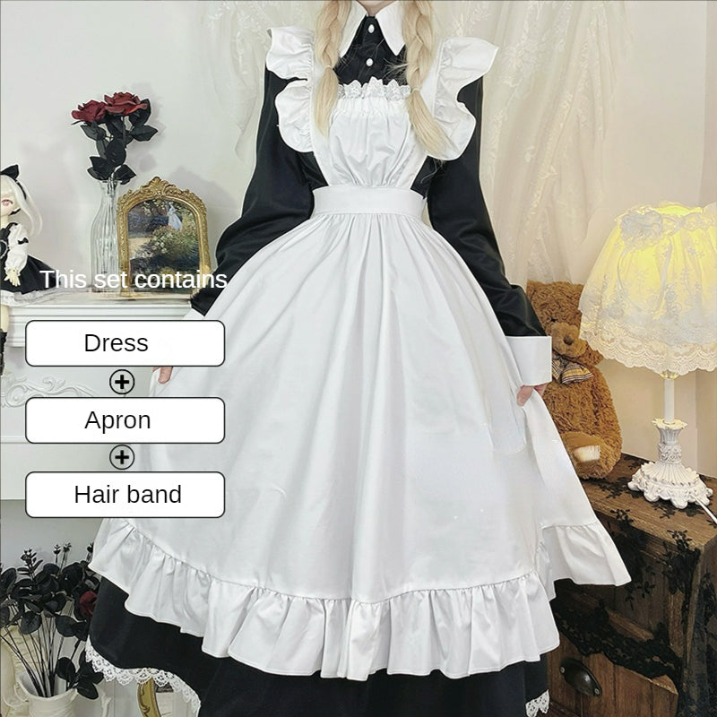 Sweet Classical Neko Maid Long Dress Short Sleeves ON656 MK Kawaii Store