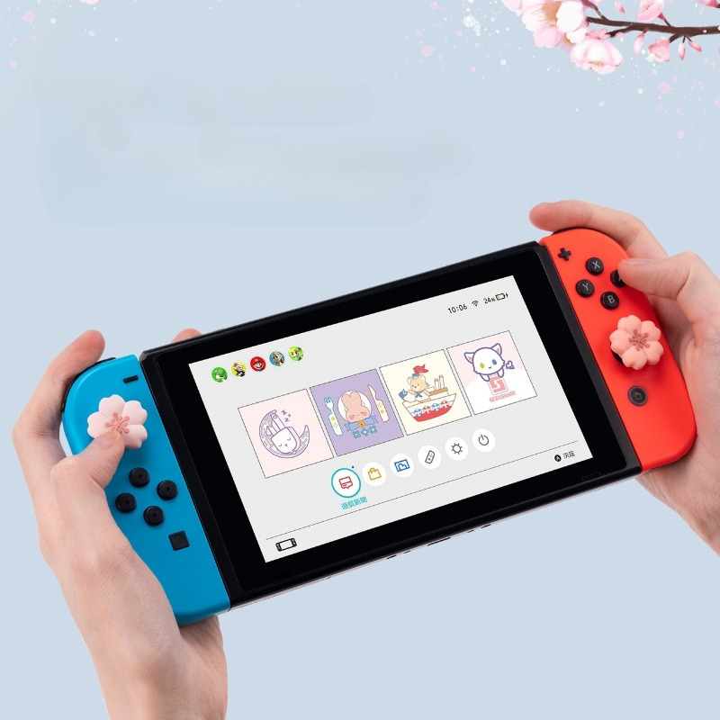 Kawaii Nintendo Switch OLED Kawaii Pink Sakura Thumb Grips ON780 Cospicky