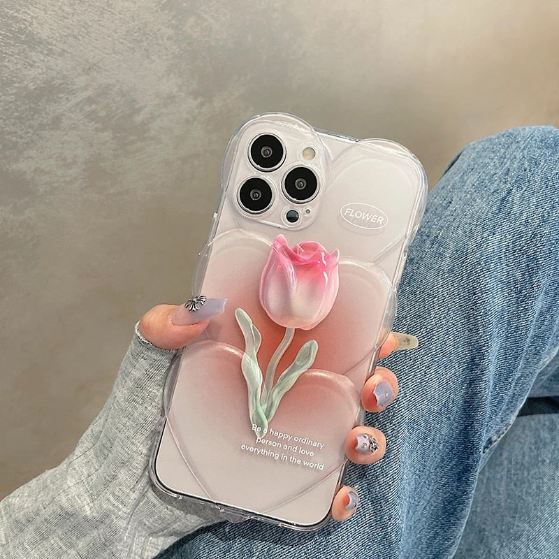3D Tulip Flower Phone Case MK Kawaii Store