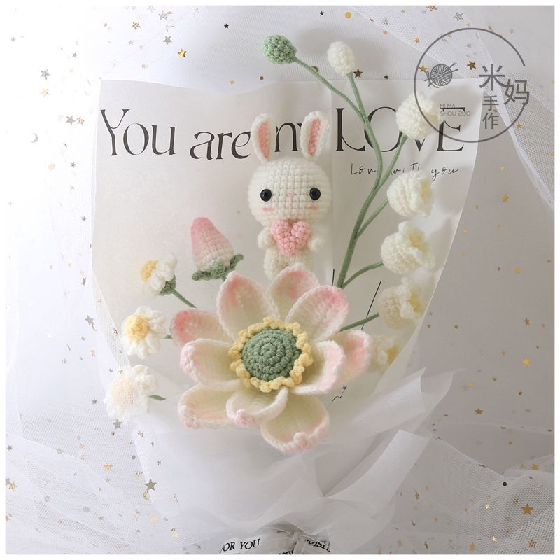 DIY Crochet Bunny Flowers Bouquet MK18960 Susan