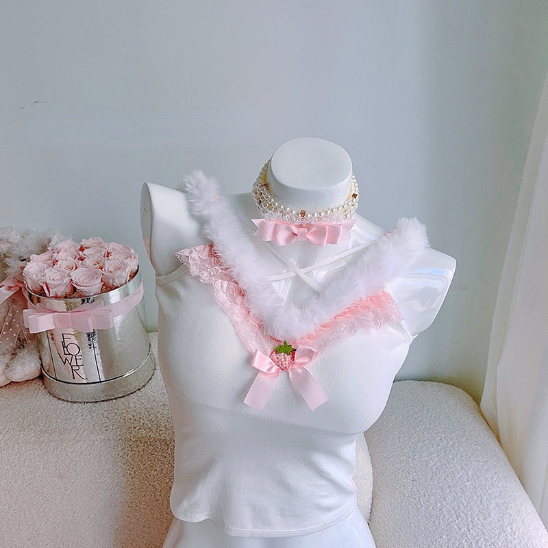 Fleece Lace Trim Tops MK18934 Susan