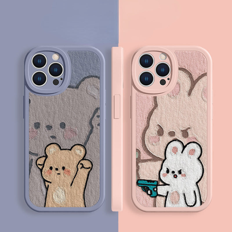 Lovely Cute Yawn Cat Gemstone Phone Case Susan