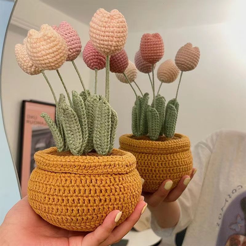 DIY knitted tulip pot decoration MK18502 MK Kawaii Store