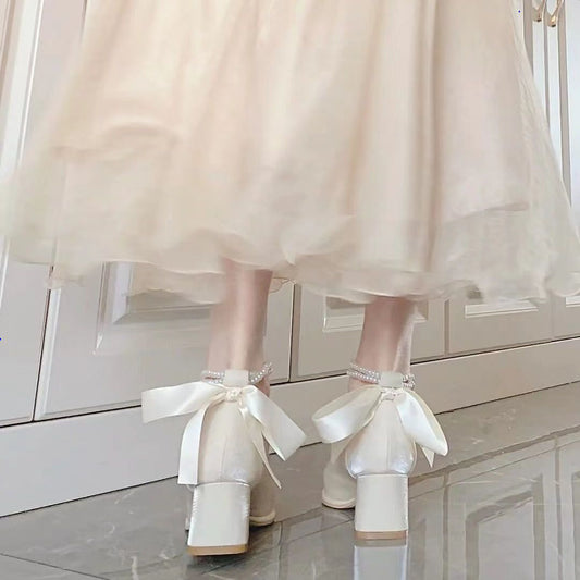 Dance On The Bow Mary Jane Shoes - Lovesickdoe Lovesickdoe