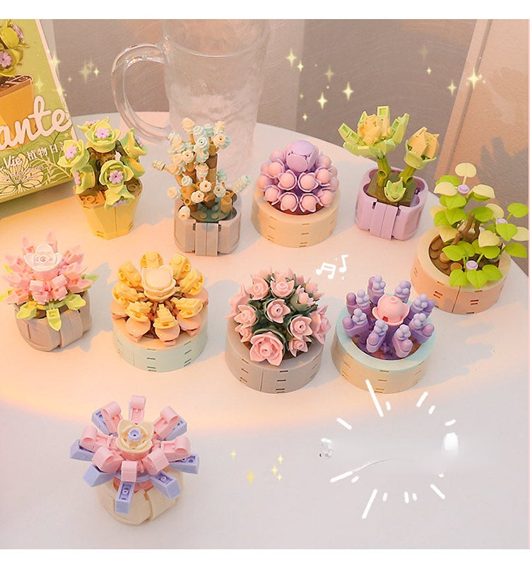 DIY Potted Plants Flowers Blocks Susan