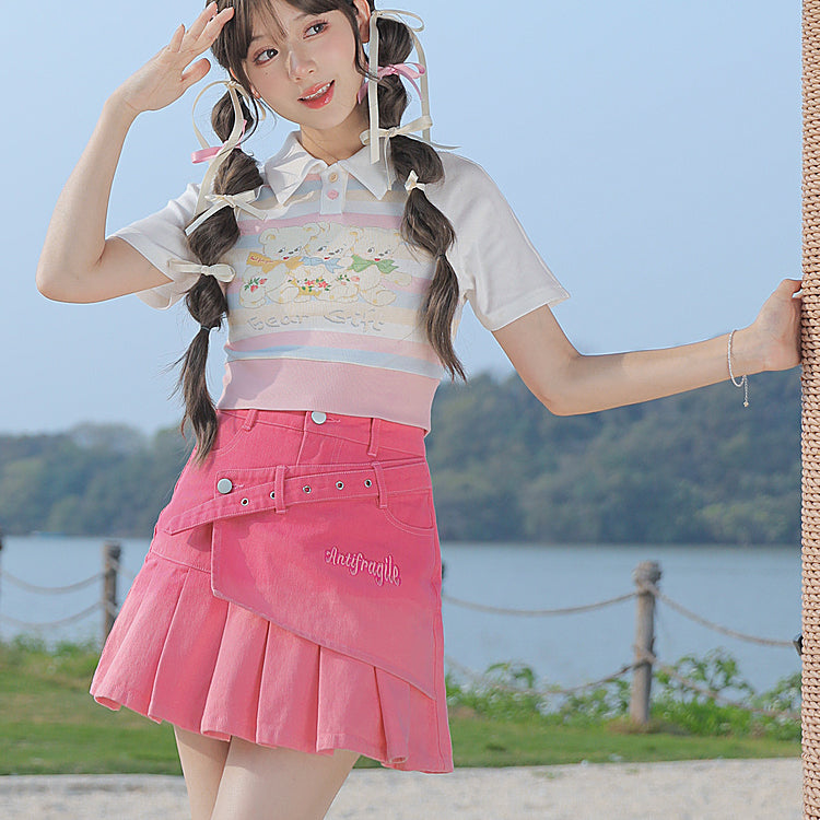 Cute Pastel Rainbow White Bears T-shirt ON629 ONI