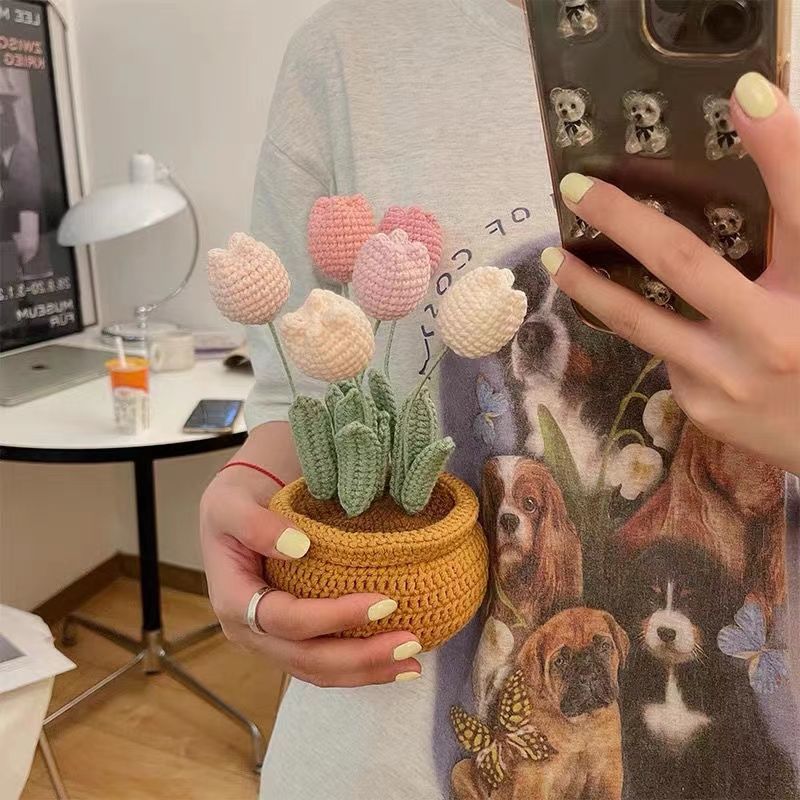 DIY knitted tulip pot decoration MK18502 MK Kawaii Store
