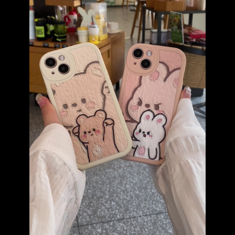 Lovely Cute Yawn Cat Gemstone Phone Case Susan