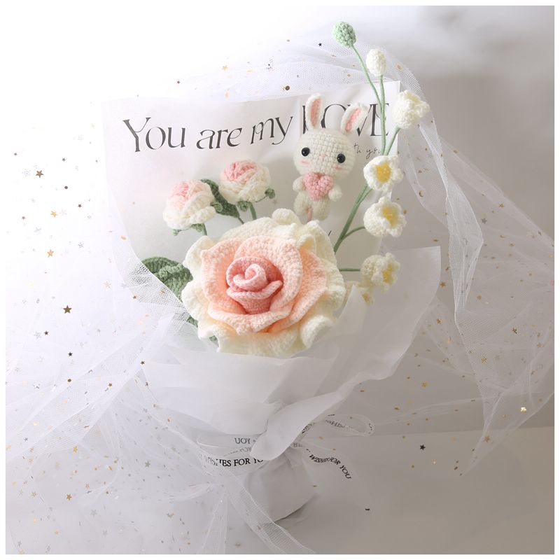 DIY Crochet Bunny Flowers Bouquet MK18960 Susan