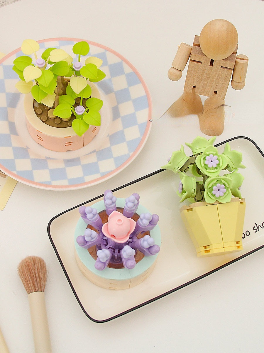 DIY Potted Plants Flowers Blocks Susan