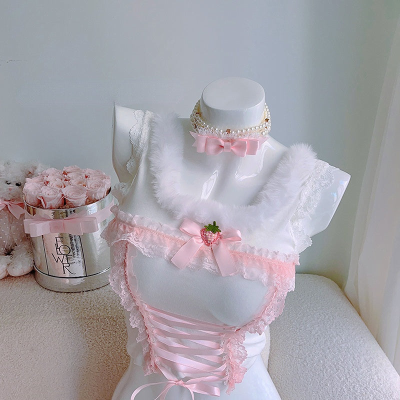 Fleece Lace Trim Tops MK18934 Susan