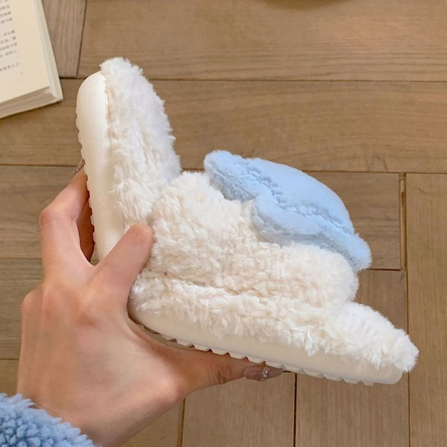 Cute Moon Star Plush Cotton Slippers MK19176 Susan