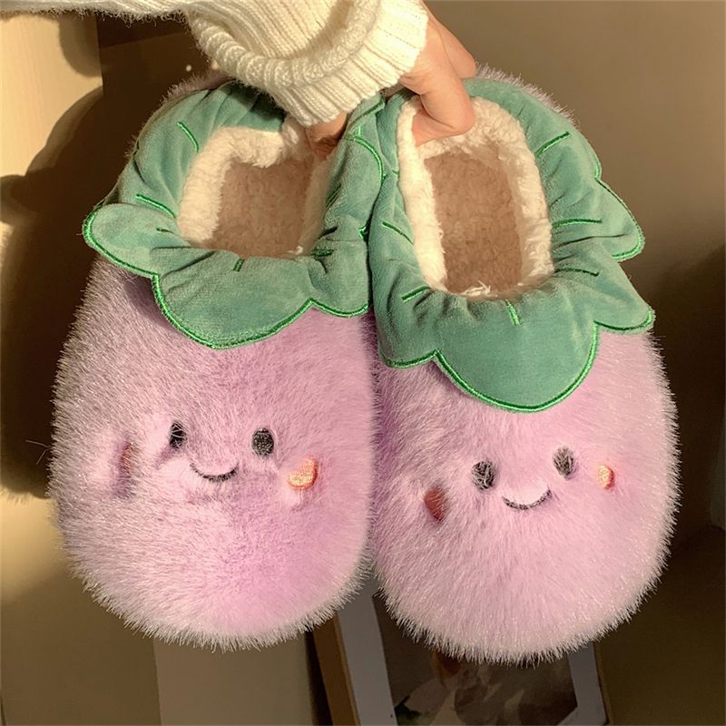 Warm Plush Vegetable Slippers Susan