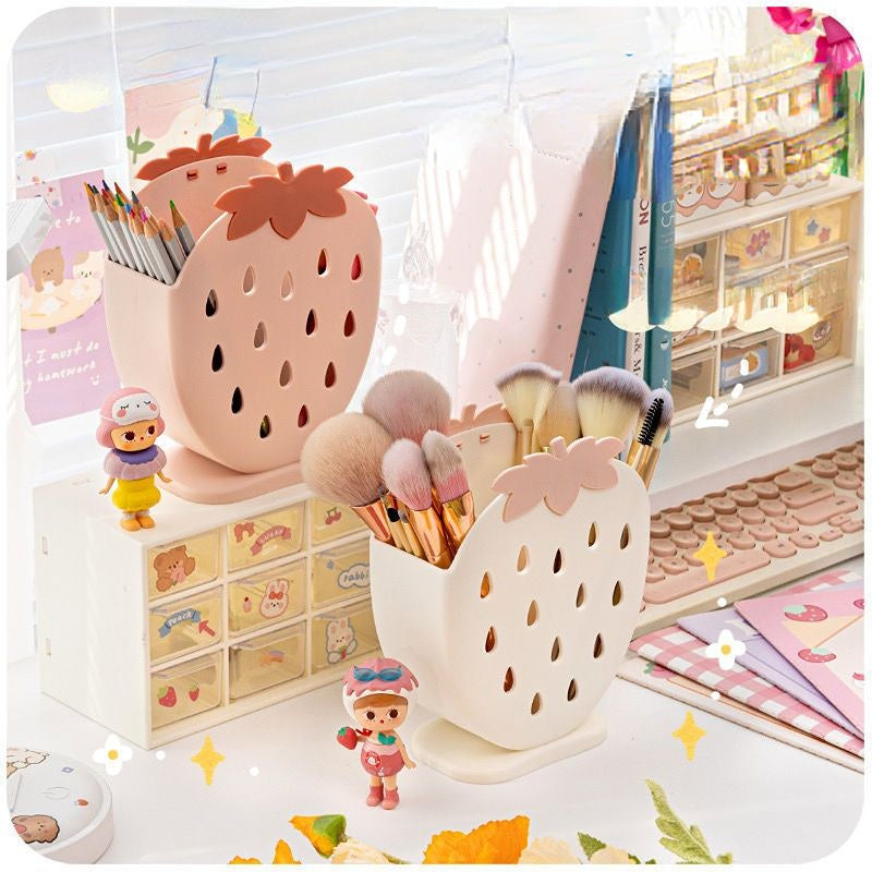 Strawberry Desktop Organizer Storage Bucket MK18667 Susan
