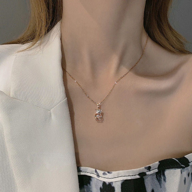 Cute Bear Pendant Necklace Susan