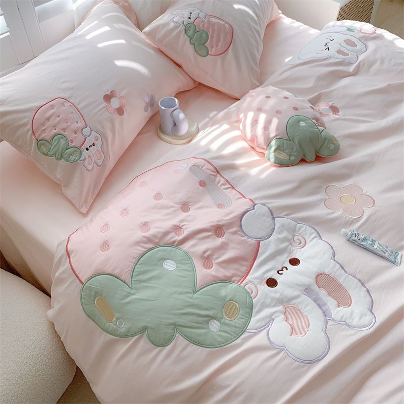 Strawberry Rabbit Four Piece Bed Set Susan
