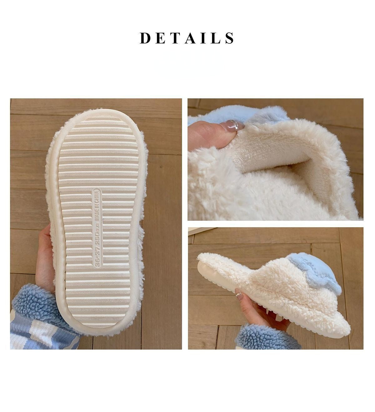 Cute Moon Star Plush Cotton Slippers MK19176 Susan