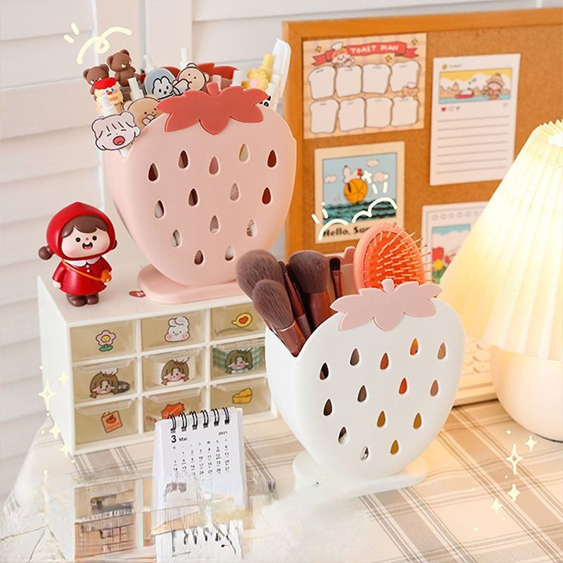 Strawberry Desktop Organizer Storage Bucket MK18667 Susan