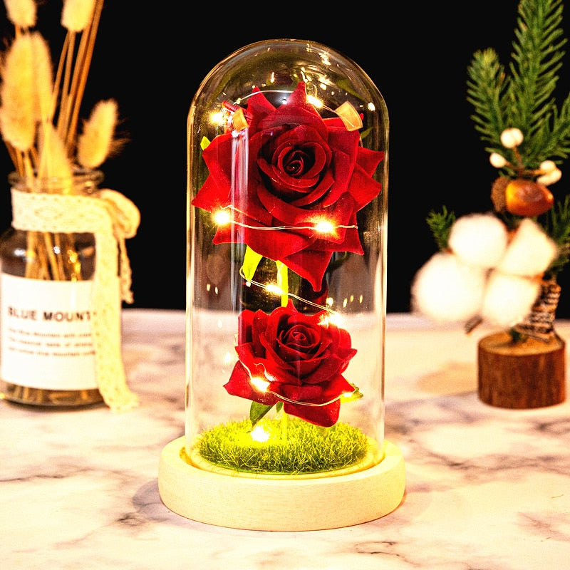 Rose LED Light In Glass MK Kawaii Store