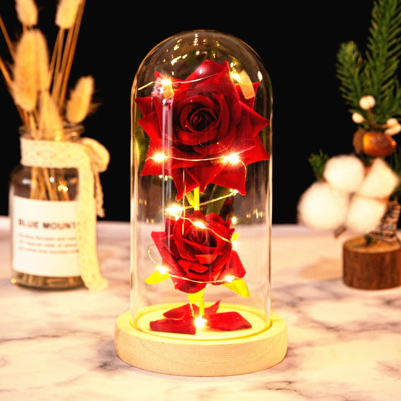 Rose LED Light In Glass MK Kawaii Store