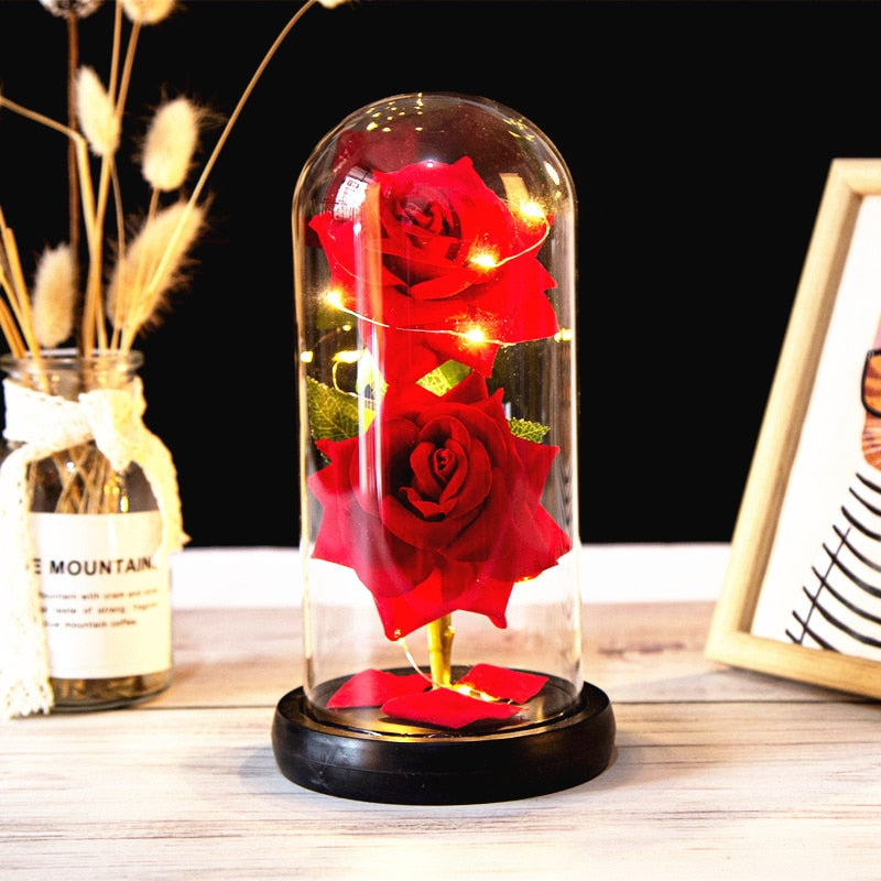 Rose LED Light In Glass MK Kawaii Store