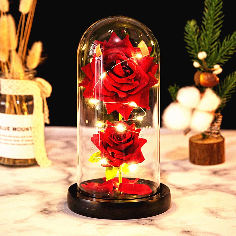 Rose LED Light In Glass MK Kawaii Store