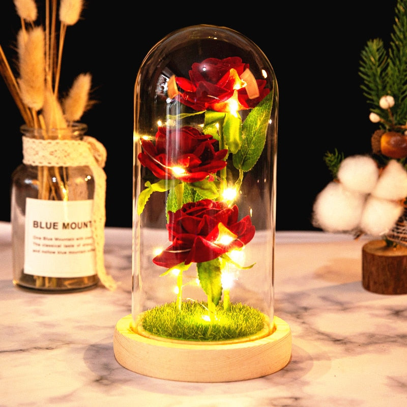 Rose LED Light In Glass MK Kawaii Store