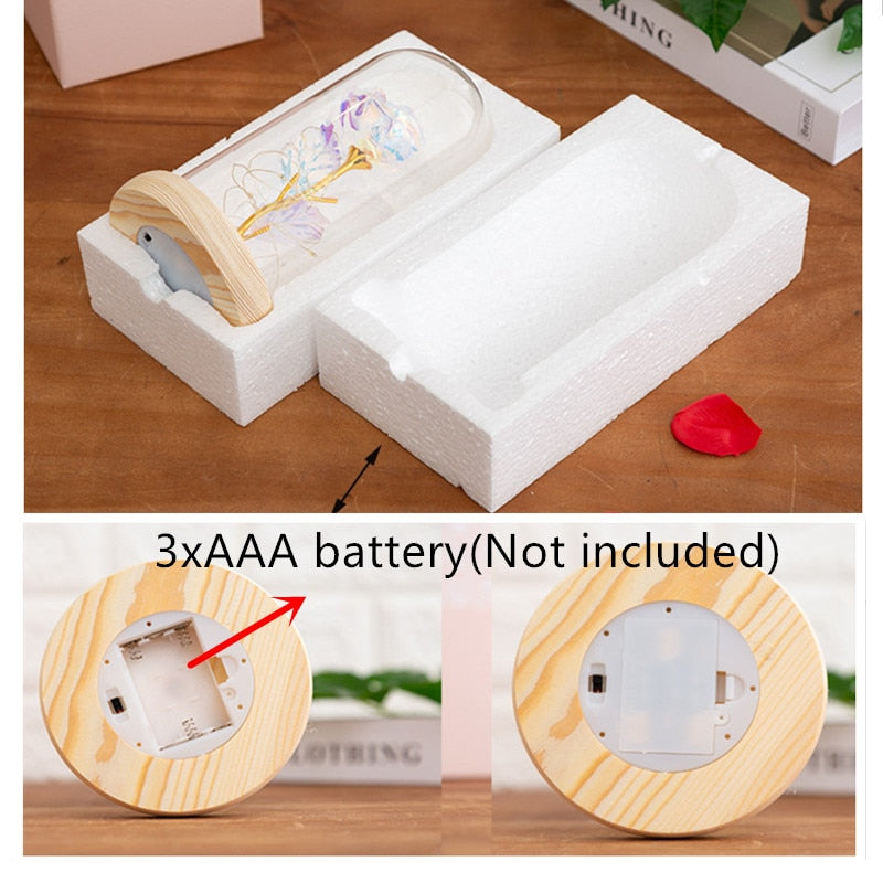 Rose LED Light In Glass MK Kawaii Store