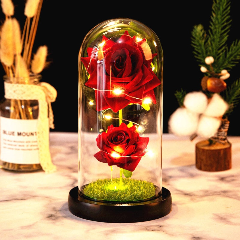 Rose LED Light In Glass MK Kawaii Store
