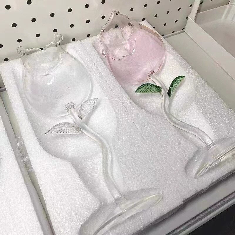 Rose Flower Wine Glass Goblet - Heartzcore Heartzcore