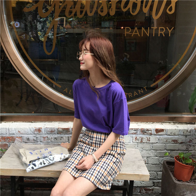 Crew-Neck Short-Sleeve T-Shirt WI107 MK Kawaii Store