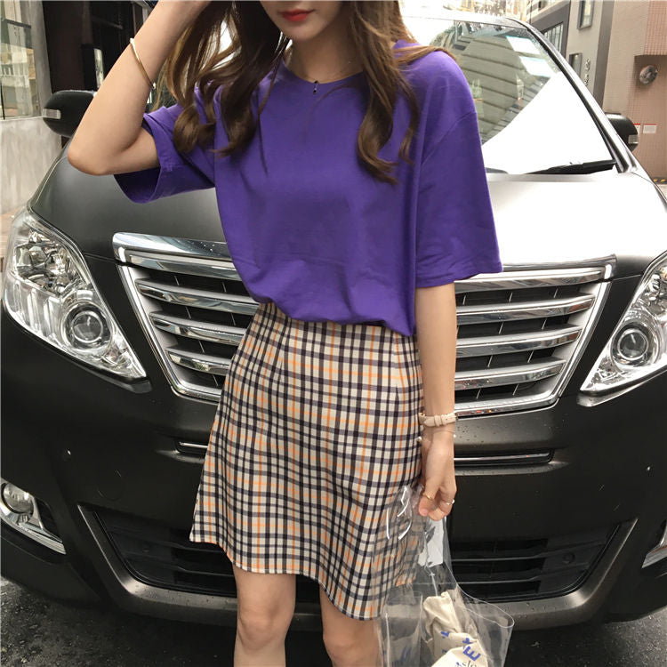 Crew-Neck Short-Sleeve T-Shirt WI107 MK Kawaii Store