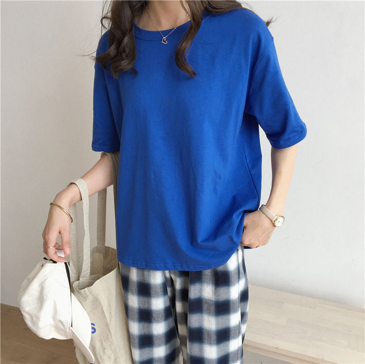 Crew-Neck Short-Sleeve T-Shirt WI107 MK Kawaii Store